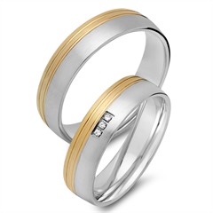 Unique Eheringe 333 Gelb-Weißgold mit 3 Brillanten, 0,005 ct Unkategorisiert online kaufen