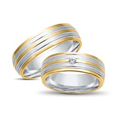 Unique Eheringe 333 Gelb-/Weißgold mit Brillant 0,04 ct TW/SI Unkategorisiert online kaufen