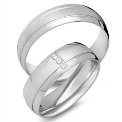 Unique Eheringe 333 Weißgold mit 3 Brillanten, 0,03 ct TW/SI Unkategorisiert Produktbild