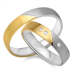 Unique Eheringe 333er Gelb-/Weißgold mit 3 Brillanten, 0,03 ct Unkategorisiert online kaufen