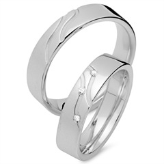 Unique Eheringe 333er Weißgold, 3 Brillanten 0,03 ct Unkategorisiert online kaufen