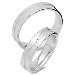Unique Eheringe 333er Weißgold mit 3 Brillanten, 0,03 ct SI Unkategorisiert online kaufen