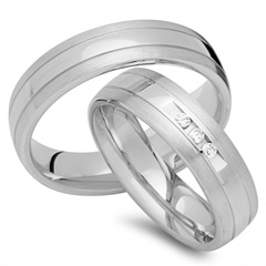 Unique Eheringe 333er Weißgold mit 3 Brillanten, 0,06 ct SI/TW Unkategorisiert online kaufen