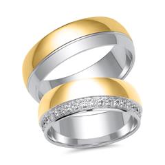 Unique Eheringe: 36 Brillanten, 0,36 ct, 333/585 Weiß-/Gelbgold Unkategorisiert online kaufen