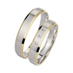 Unique Eheringe 4,5 mm aus Gelb- und Weißgold, 3 Brillanten 0,06 ct Unkategorisiert online kaufen