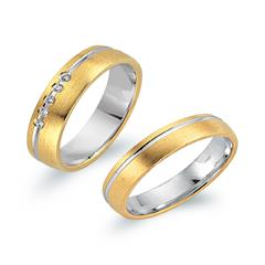 Unique Eheringe 585 Gelb-/Weißgold, 5 Brillanten, ca. 0,05 ct Unkategorisiert online kaufen