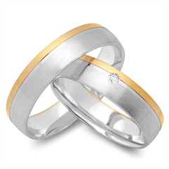 Unique Eheringe 750 Gelb- und Weißgold, 1 Brillant 0,02 ct Unkategorisiert online kaufen