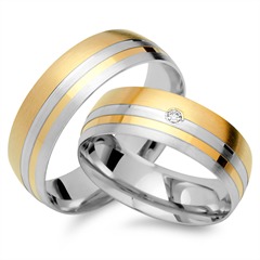 Unique Eheringe 750 Gelb- und Weißgold, Brillant 0,02 ct Unkategorisiert Produktbild