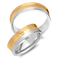 Unique Eheringe 750 Gelb-/Weißgold, 1 Brillant 0,01 ct Unkategorisiert online kaufen