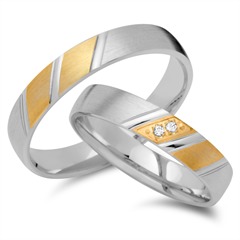 Unique Eheringe 750 Gelb-/Weißgold, 2 Brillanten 0,02 ct Unkategorisiert online kaufen