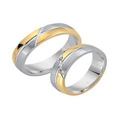 Unique Eheringe 750 Gelb-/Weißgold, 3 Brillanten 0,03 ct Unkategorisiert online kaufen