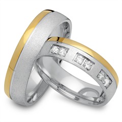 Unique Eheringe 750 Gelb-/Weißgold, 6 Brillanten 0,18 ct Unkategorisiert online kaufen