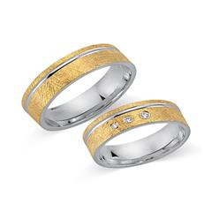 Unique Eheringe 750 Gelb-/Weißgold mit 3 Brillanten TW/SI Unkategorisiert online kaufen