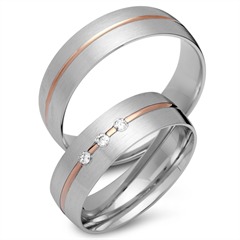 Unique Eheringe 750 Rot- und Weißgold, 3 Brillanten 0,09 ct Unkategorisiert online kaufen