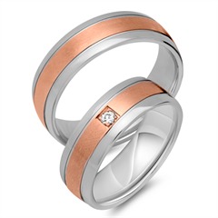 Unique Eheringe 750er Rot-/Weißgold mit 1 Brillant, ca. 0,05 ct Unkategorisiert Produktbild