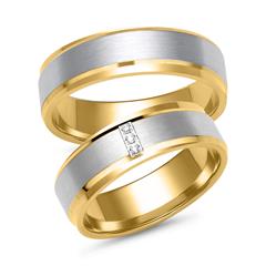 Unique Eheringe aus 333/585 Gelb- und Weißgold, 3 Brillanten 0,02 ct VS1/TW Unkategorisiert online kaufen