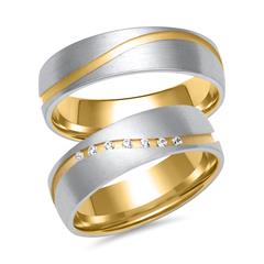 Unique Eheringe aus 333/585 Gelb- und Weißgold mit 7 Brillanten, 0,04 ct Unkategorisiert online kaufen Unique Eheringe aus 333/585 Gelb- und Weißgold mit 7 Brillanten, 0,04 ct Unkategorisiert online kaufen
