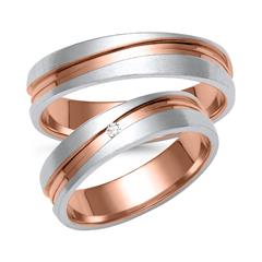 Unique Eheringe aus 333/585 Rosé-/Weißgold mit 1 Brillant 0,02 ct TW/VS1 Unkategorisiert online kaufen