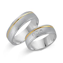 Unique Eheringe aus 333 Gelb- und Weißgold mit 3 Brillanten, ca. 0,06 ct Unkategorisiert online kaufen
