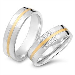 Unique Eheringe aus 333 Gelb-Weißgold mit 10 Brillanten, 0,15 ct Unkategorisiert online kaufen