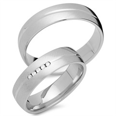 Unique Eheringe aus 333 Weißgold mit 5 Brillanten 0,05 ct Unkategorisiert online kaufen