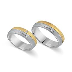 Unique Eheringe aus 333er Gelb- und Weißgold mit 2 Brillanten, ca. 0,04 ct TW/SI Unkategorisiert online kaufen