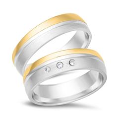 Unique Eheringe aus 333er Gelb-/Weißgold, 3 Brillanten 0,03 ct Unkategorisiert online kaufen