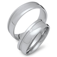 Unique Eheringe aus 333er Weißgold mit 1 Brillant, ca. 0,03 ct Unkategorisiert online kaufen