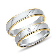 Unique Eheringe aus 585 Gelb-/Weißgold mit 0,02 ct Brillant Unkategorisiert online kaufen