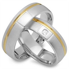 Unique Eheringe aus 750 Gelb-Weißgold mit 0,10 ct Brillant Unkategorisiert online kaufen