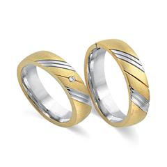 Unique Eheringe aus 750 Gelb-/Weißgold mit Brillant 0,03 ct, Top Wesselton Unkategorisiert online kaufen