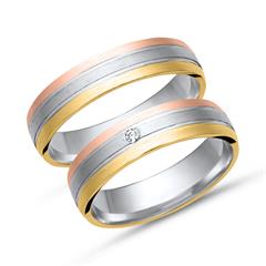 Unique Eheringe aus 750 Tricolorgold mit 0,02-ct-Brillant SI/TW Unkategorisiert online kaufen