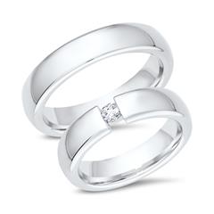 Unique Eheringe aus 750 Weißgold mit 1 Brillant, 0,10 ct Unkategorisiert online kaufen