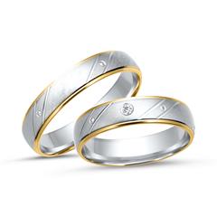 Unique Eheringe aus 750er Gelb- und Weißgold, Brillant 0,02 ct TW/SI Unkategorisiert online kaufen
