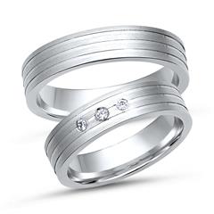 Unique Eheringe aus 750er Weißgold mit 3 Brillanten, 0,06 ct Unkategorisiert online kaufen