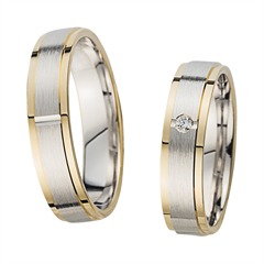 Unique Eheringe aus Gelb- und Weißgold, 1 Brillant 0,03 ct, 5 mm Unkategorisiert online kaufen