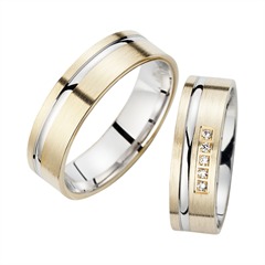 Unique Eheringe aus Gelb- und Weißgold mit 5 Brillanten, 6 mm Unkategorisiert online kaufen