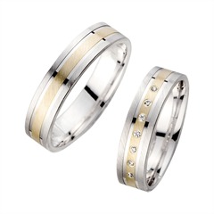 Unique Eheringe aus Gelb-/Weißgold mit 7 Brillanten, 0,07 ct, 5 mm Unkategorisiert online kaufen