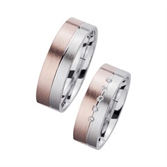 Unique Eheringe aus Rot- und Weißgold, 5 Brillanten à 0,01 ct, 6,5 mm Unkategorisiert Produktbild