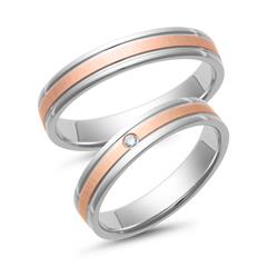 Unique Eheringe aus Rot- und Weißgold mit 0,02-ct-Brillant, 4 mm Unkategorisiert online kaufen