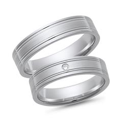 Unique Eheringe aus Weißgold, 5 mm, 1 Brillant 0,02 ct Unkategorisiert online kaufen