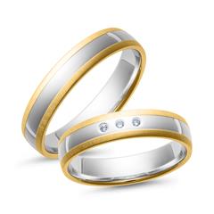 Unique Eheringe Gelb- und Weißgold, 3 Brillanten 0,03 ct, 4,5 mm Unkategorisiert online kaufen Unique Eheringe Gelb- und Weißgold, 3 Brillanten 0,03 ct, 4,5 mm Unkategorisiert online kaufen