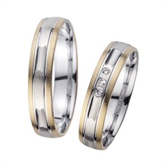 Unique Eheringe Gelb- und Weißgold, 3 Brillanten 0,03 ct Unkategorisiert online kaufen