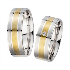 Unique Eheringe Gelb- und Weißgold, 7 mm, 0,02 ct Unkategorisiert online kaufen