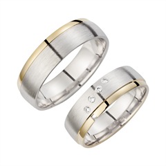 Unique Eheringe Gelb- und Weißgold mit 4 Brillanten, 6 mm Unkategorisiert online kaufen