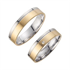Unique Eheringe Gelb-/Weißgold, 1 Brillant 0,01 ct, 5 mm Unkategorisiert online kaufen