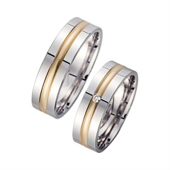 Unique Eheringe Gelb-/Weißgold, 1 Brillant 0,02 ct, 6 mm Unkategorisiert online kaufen