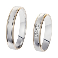Unique Eheringe Gelb-/Weißgold, 4 Brillanten 0,04 ct, 4 mm Unkategorisiert online kaufen