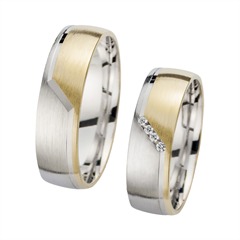 Unique Eheringe Gelb-/Weißgold, 4 Brillanten à 0,01 ct, 6 mm Unkategorisiert online kaufen