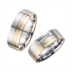 Unique Eheringe Gelb-/Weißgold, 5 Brillanten à 0,01 ct H/SI, 7 mm Unkategorisiert online kaufen